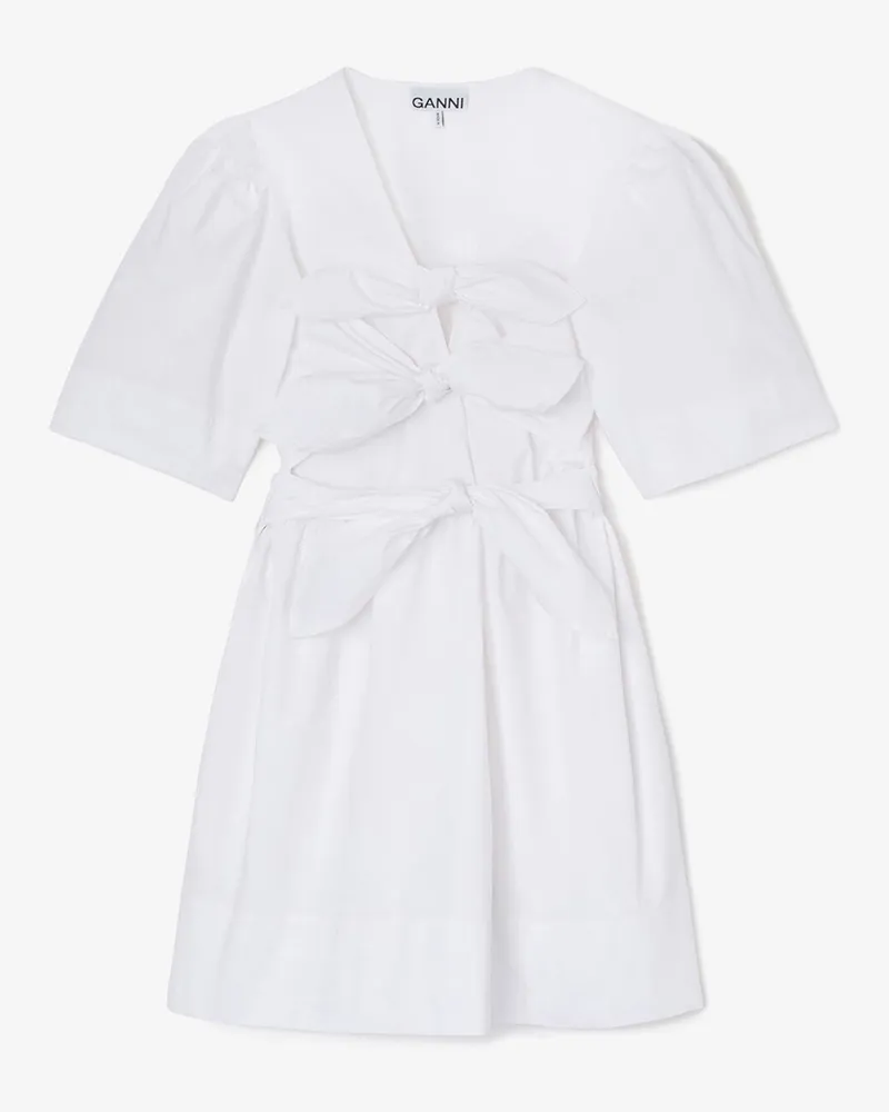 Ganni weiß Baumwoll-Minikleid Bio-Baumwolle - Größe Weiß