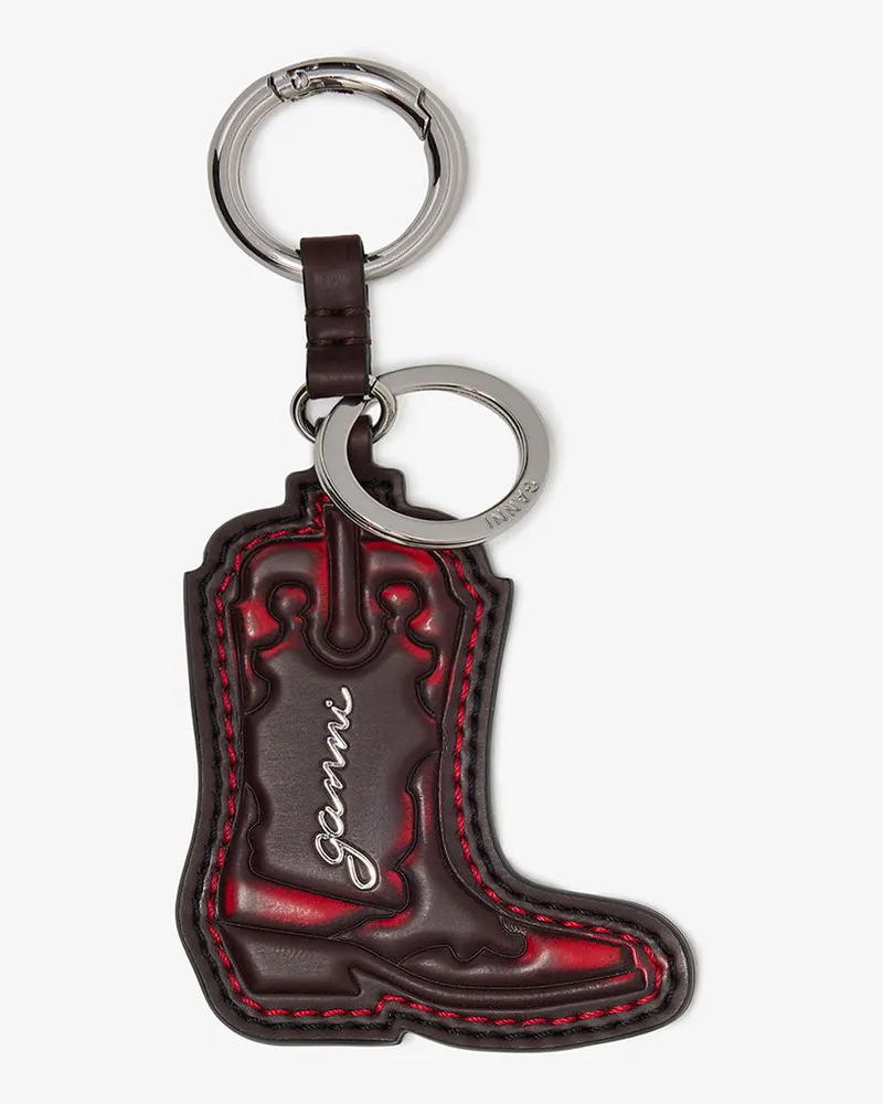 Ganni Roter Westernstiefel-Schlüsselanhänger rot Rot