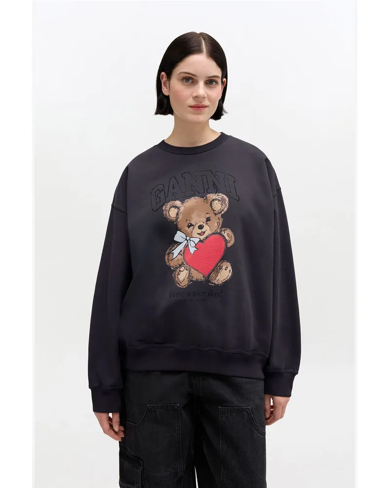 Ganni gemischt Graues Bären-Sweatshirt - Größe Gemischt