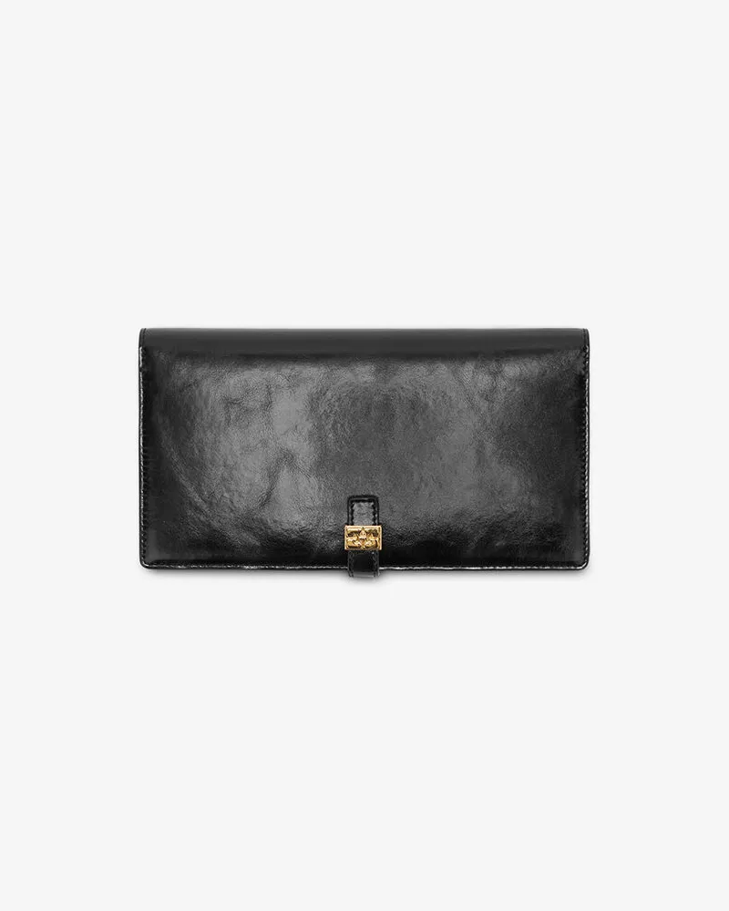 Ganni Sue Long Slim Wallet in Schwarz Schwarz