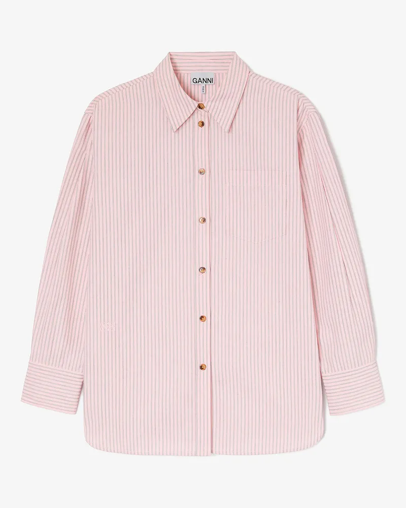 Ganni rosa gestreiftes Hemd Bio-Baumwolle - Größe Rosa