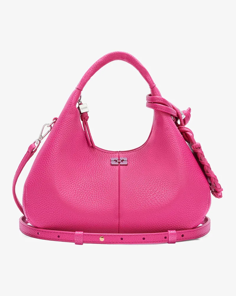 Ganni Mini-Hobo-Tasche in Rosa Rosa