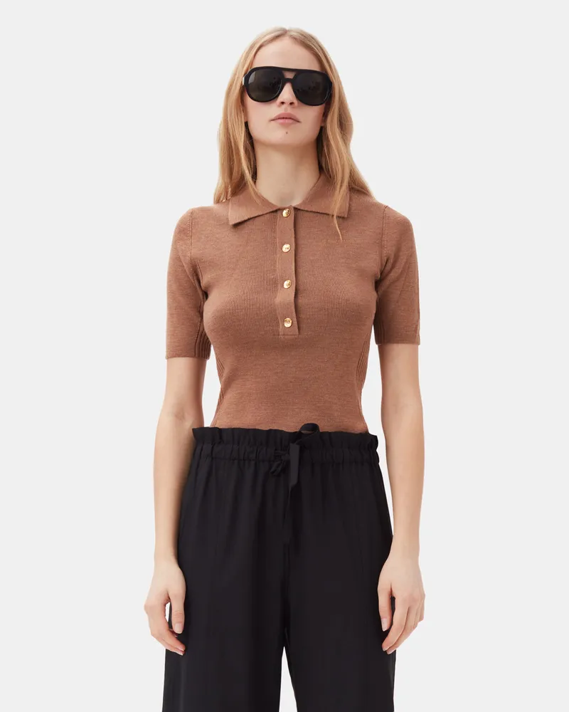 Ganni schwarz Chunky Aviator Sonnenbrille Schwarz