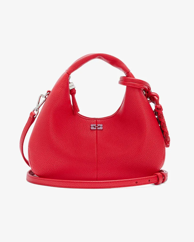 Ganni Mini Hobo Bag in Rot Goji Berry Goji