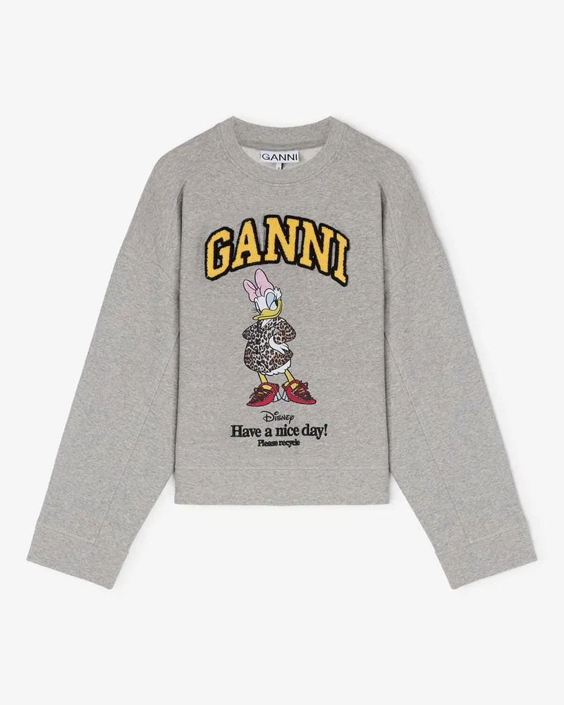 Ganni grau Graues Daisy-Duck-Sweatshirt Bio-Baumwolle - Größe Grau