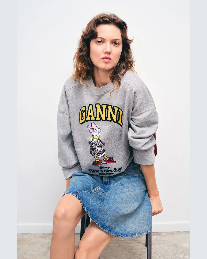 Ganni grau x Disney - Graues Daisy-Duck-Sweatshirt - Größe Grau