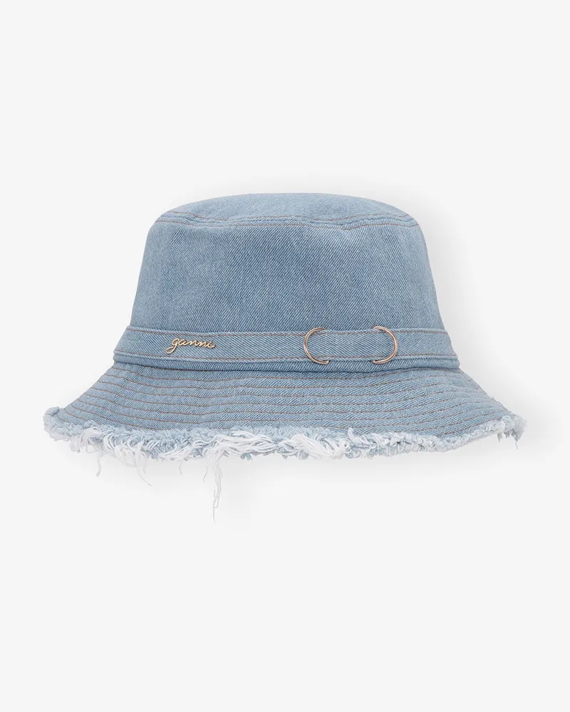 Ganni Faded Denim Denim-Fischerhut Recycelte Baumwolle - Größe Faded