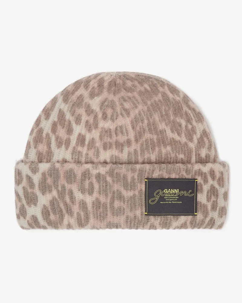 Ganni Oversize-Mütze aus Wollrippstrick gemischt Gemischt