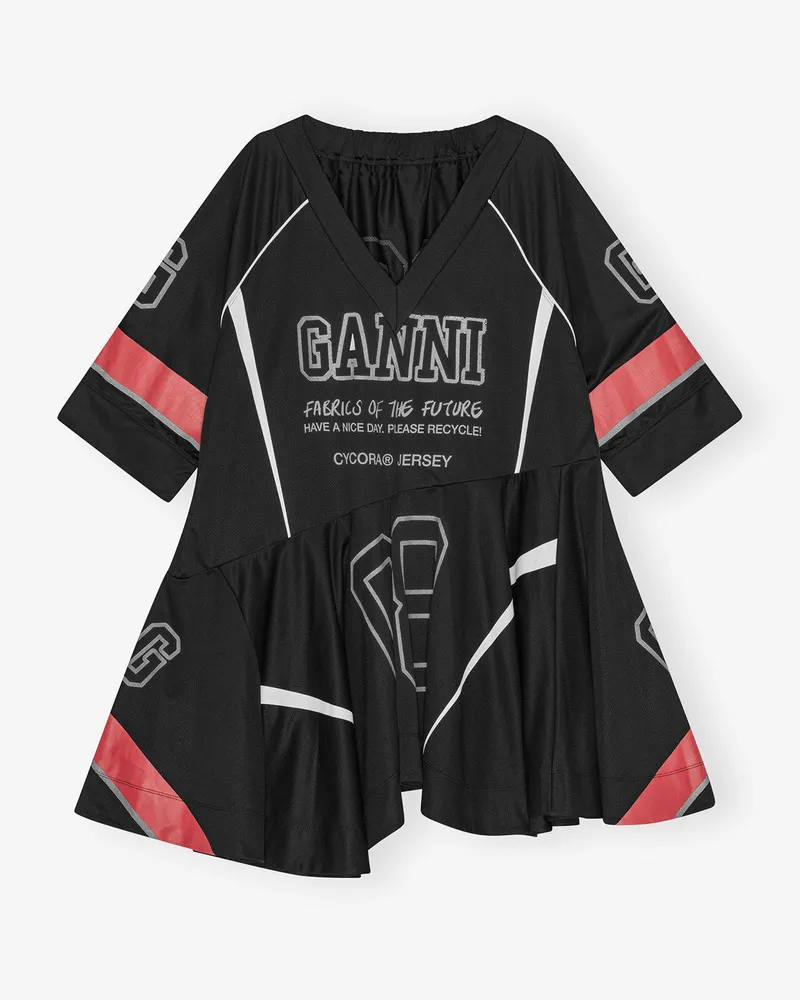 Ganni Schwarzes League Oversized Minikleid - Größe schwarz Schwarz
