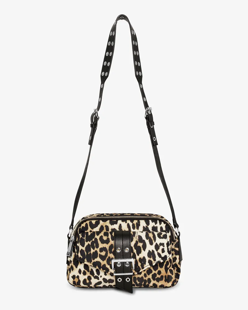 Ganni Leopardenmuster Nylon Kamera-Tasche gemischt Gemischt
