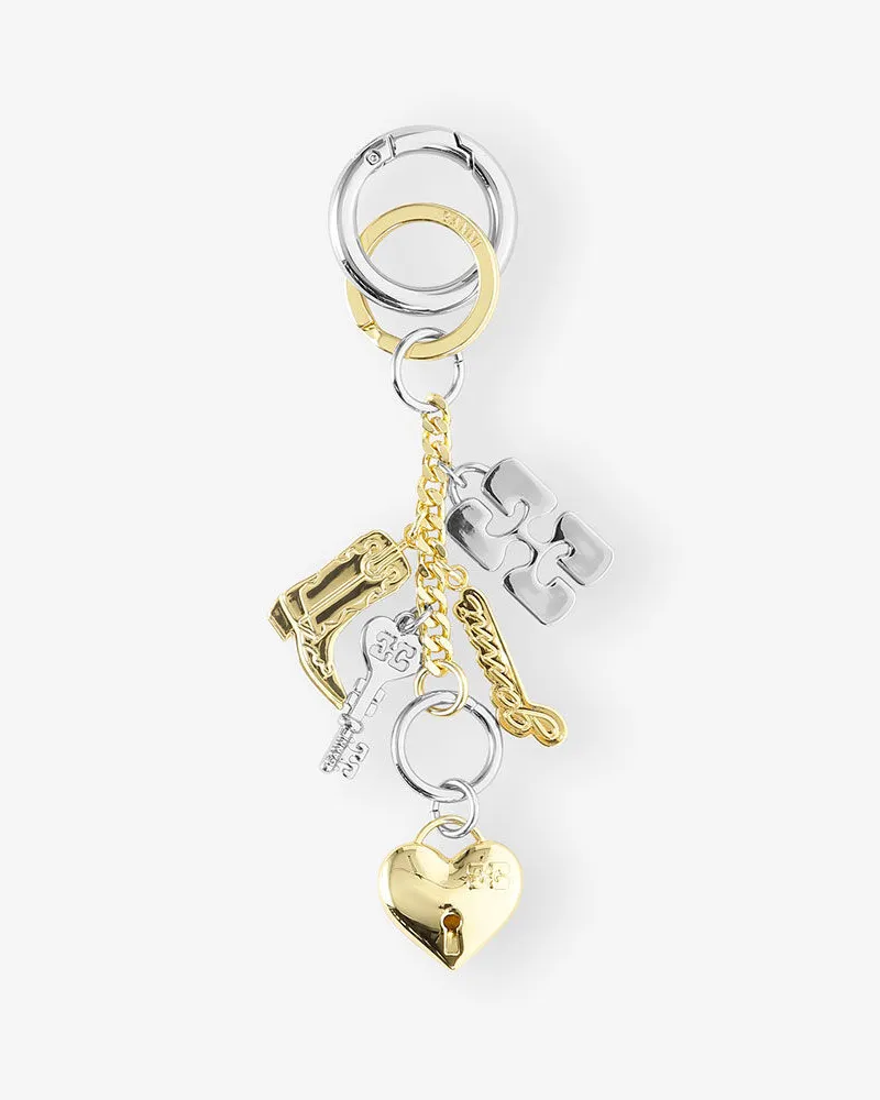 Ganni Schlüsselanhänger mit Bou Charms Multicolour Multicolour