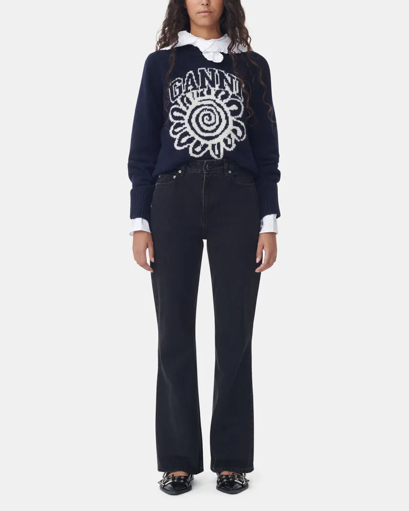 Ganni schwarz Betzy Jeans Baumwolle - Größe Schwarz