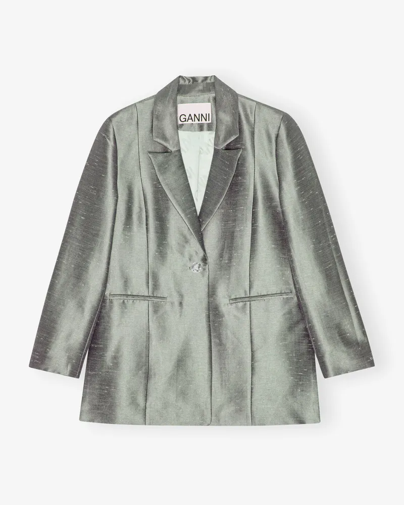 Ganni Grauer Anzugblazer - Größe Gray Quill Gray