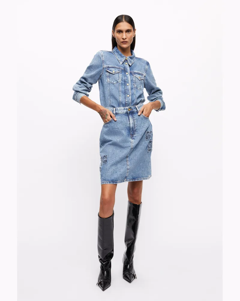 Ganni blau Denim Rock Bio-Baumwolle - Größe Blau