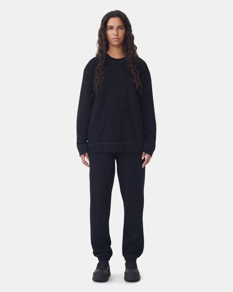 Ganni schwarz Schwarze Isoli-Hose mit Bündchen Baumwolle - Größe Schwarz