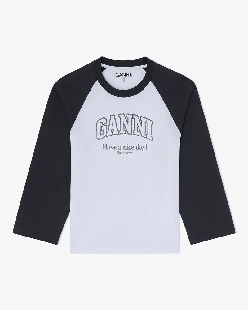 Ganni weiß Weißes Basic-T-Shirt Bio-Baumwolle - Größe Weiß