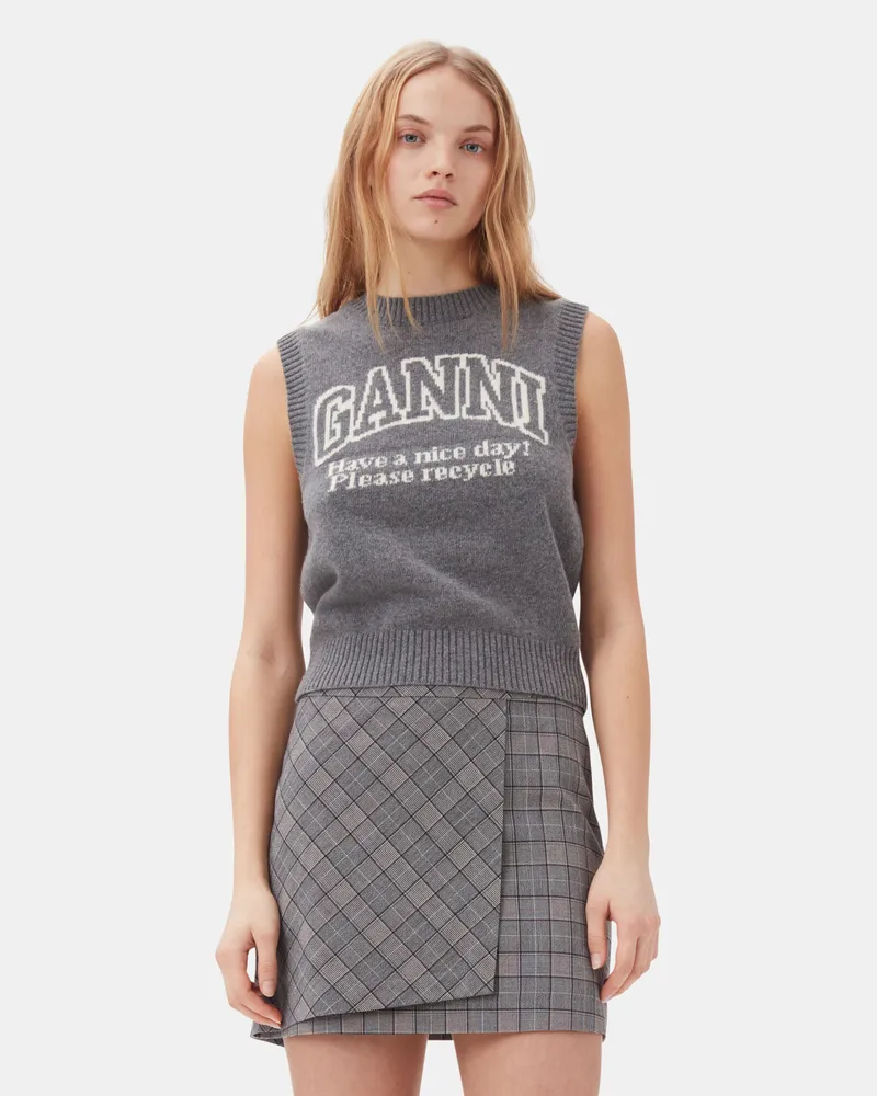 Ganni grau Graphic Weste Grau