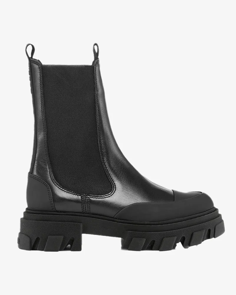 Ganni Mittelhohe Chelsea-Stiefel schwarz Schwarz