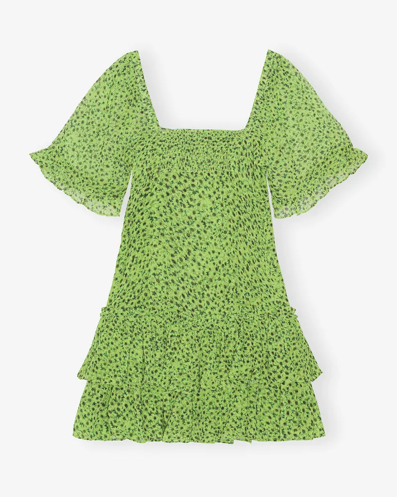 Ganni Mini-Kleid aus Chiffon - Größe grün Grün