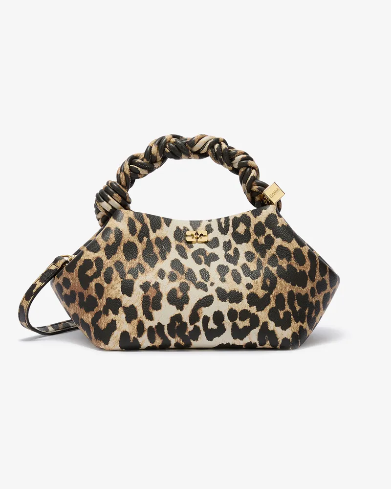 Ganni Bou Tasche Small in Leopard-Optik braun Braun