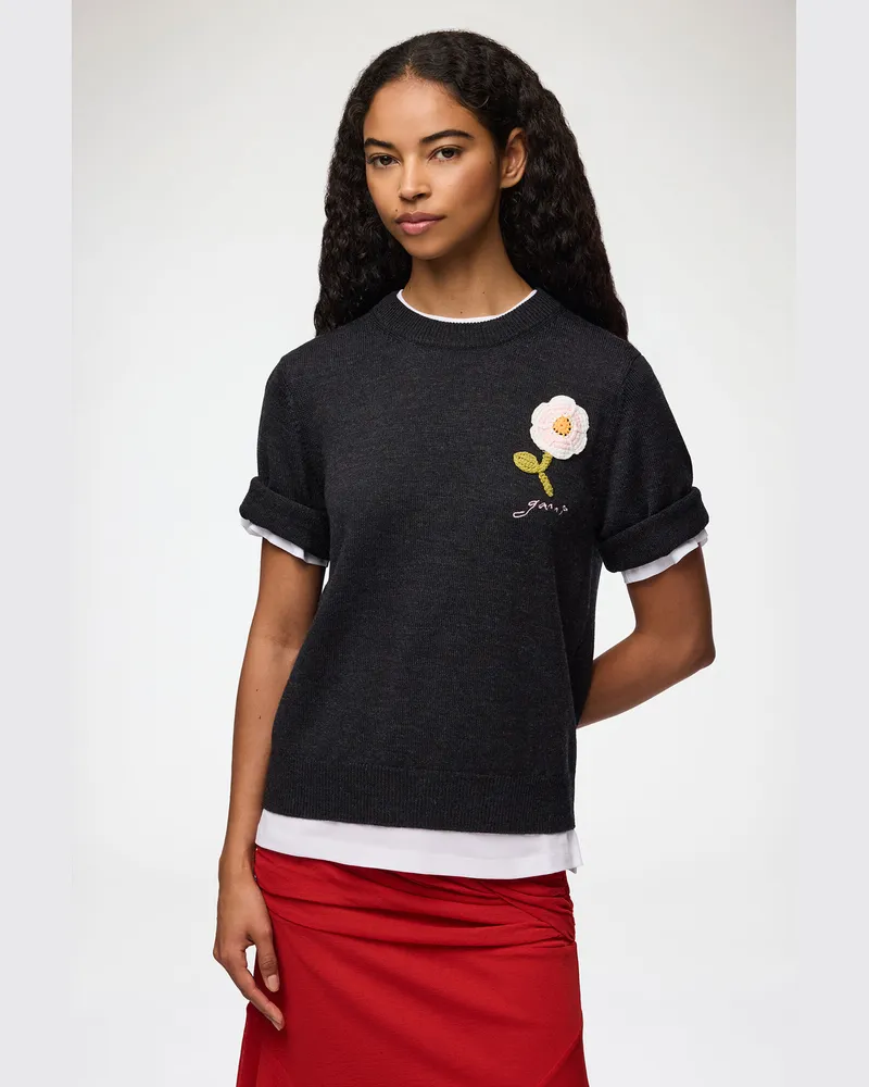 Ganni gemischt T-Shirt aus Merinowolle Wolle - Größe Gemischt