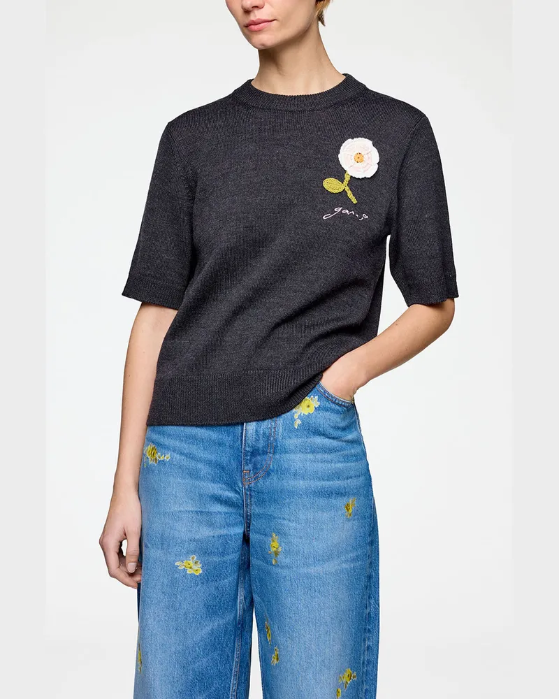 Ganni gemischt T-Shirt aus Merinowolle Wolle - Größe Gemischt