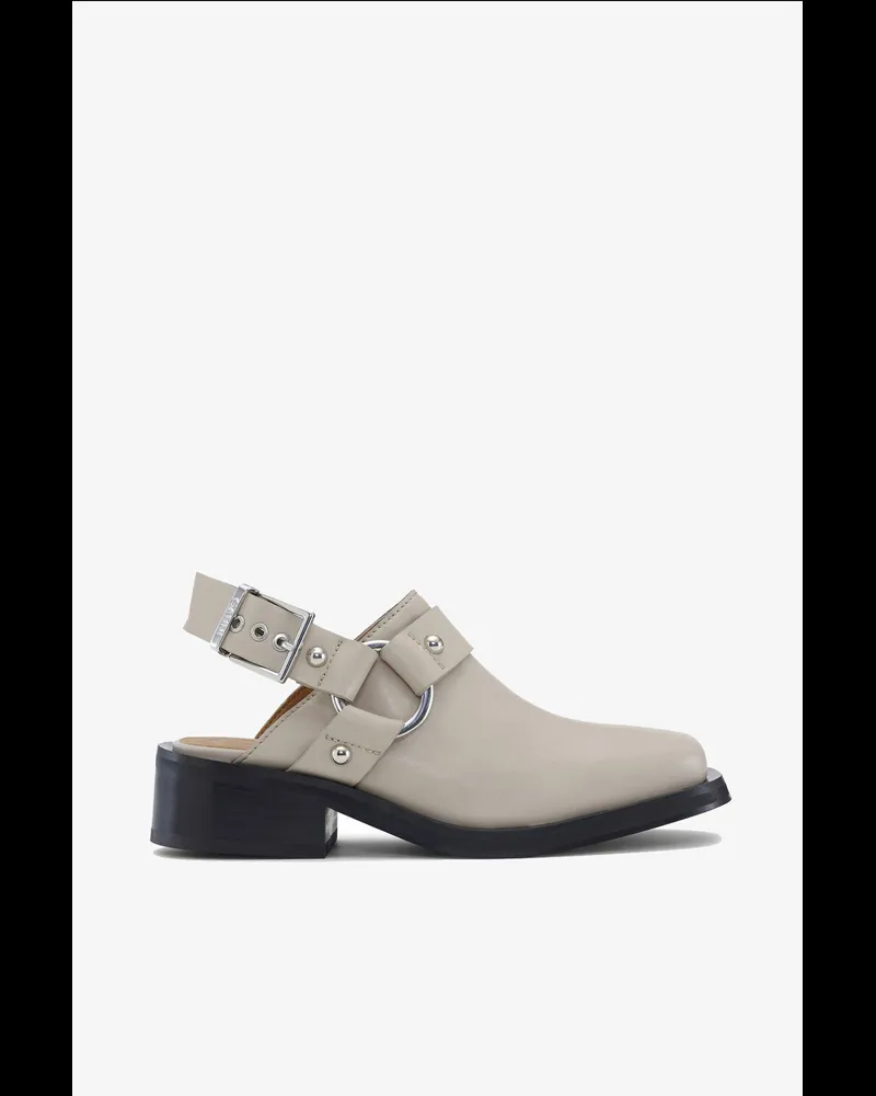 Ganni beige Slingback Biker Pantoletten braun Braun