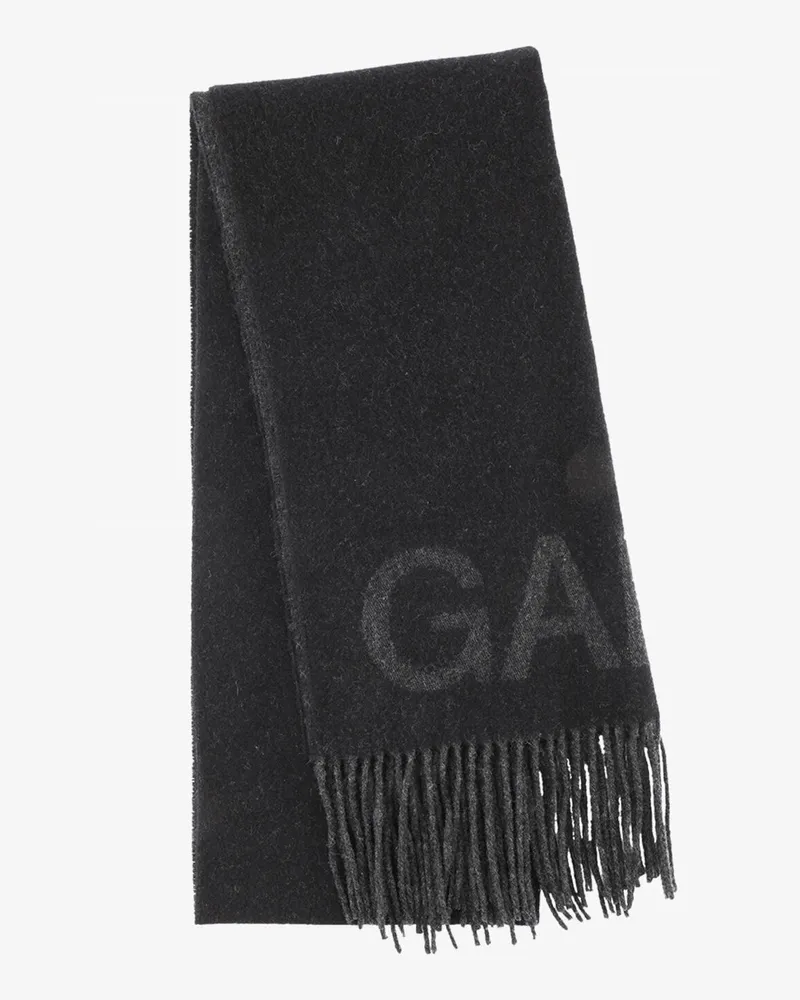 Ganni schwarz Fringed Schal Schwarz