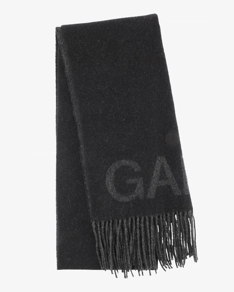 Ganni schwarz Fringed Schal Schwarz