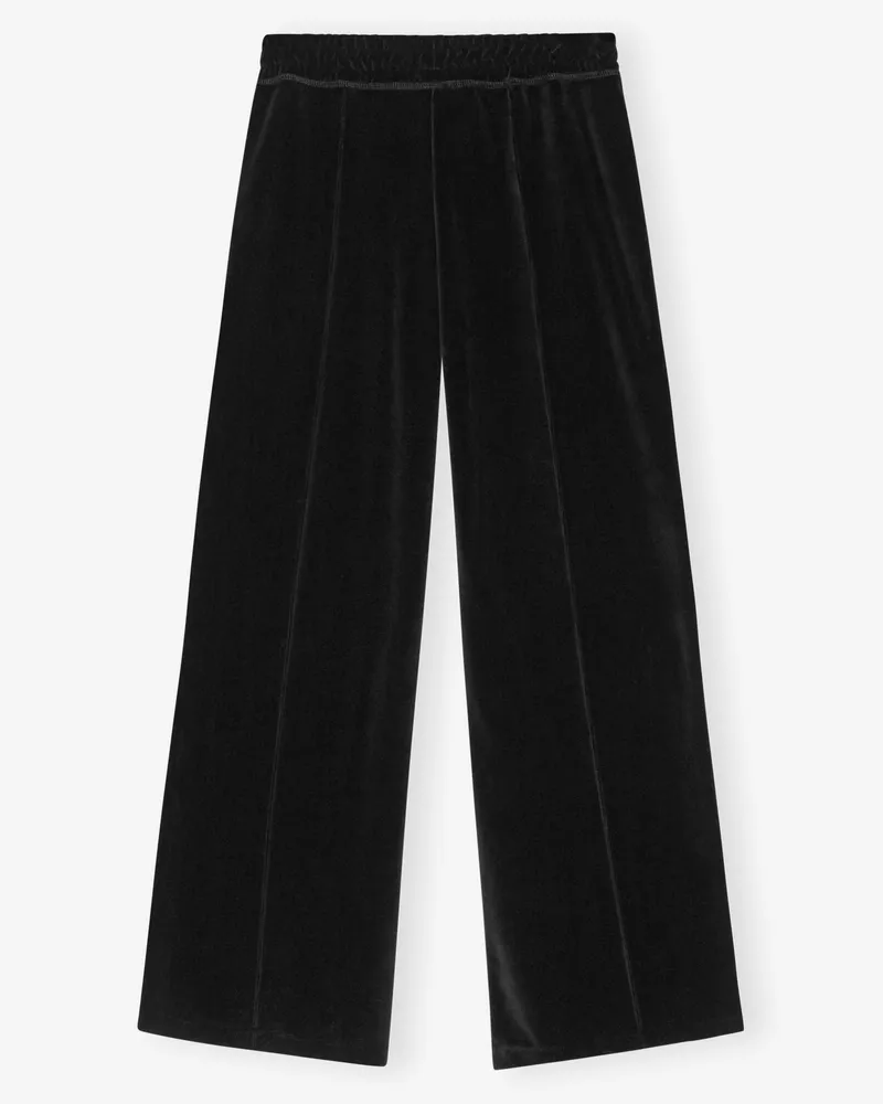 Ganni Dicke Velours Hose schwarz Schwarz