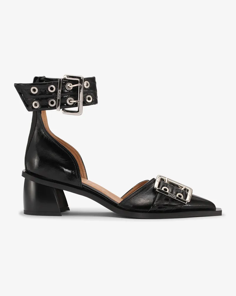 Ganni schwarz Feminine Buckle Open Cut Pumps - Größe Schwarz