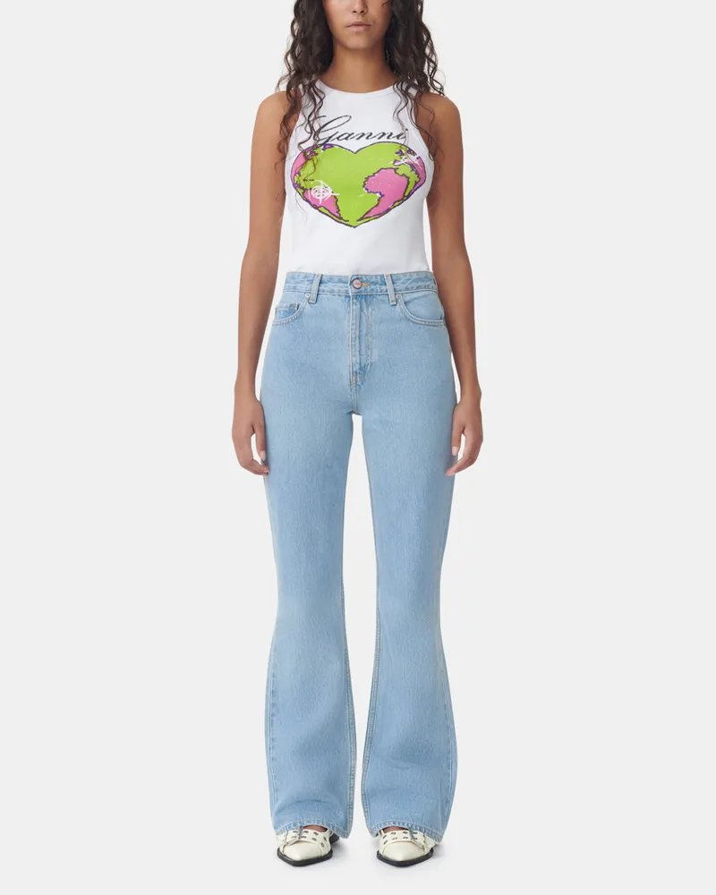Ganni blau Betzy Jeans Baumwolle - Größe Blau