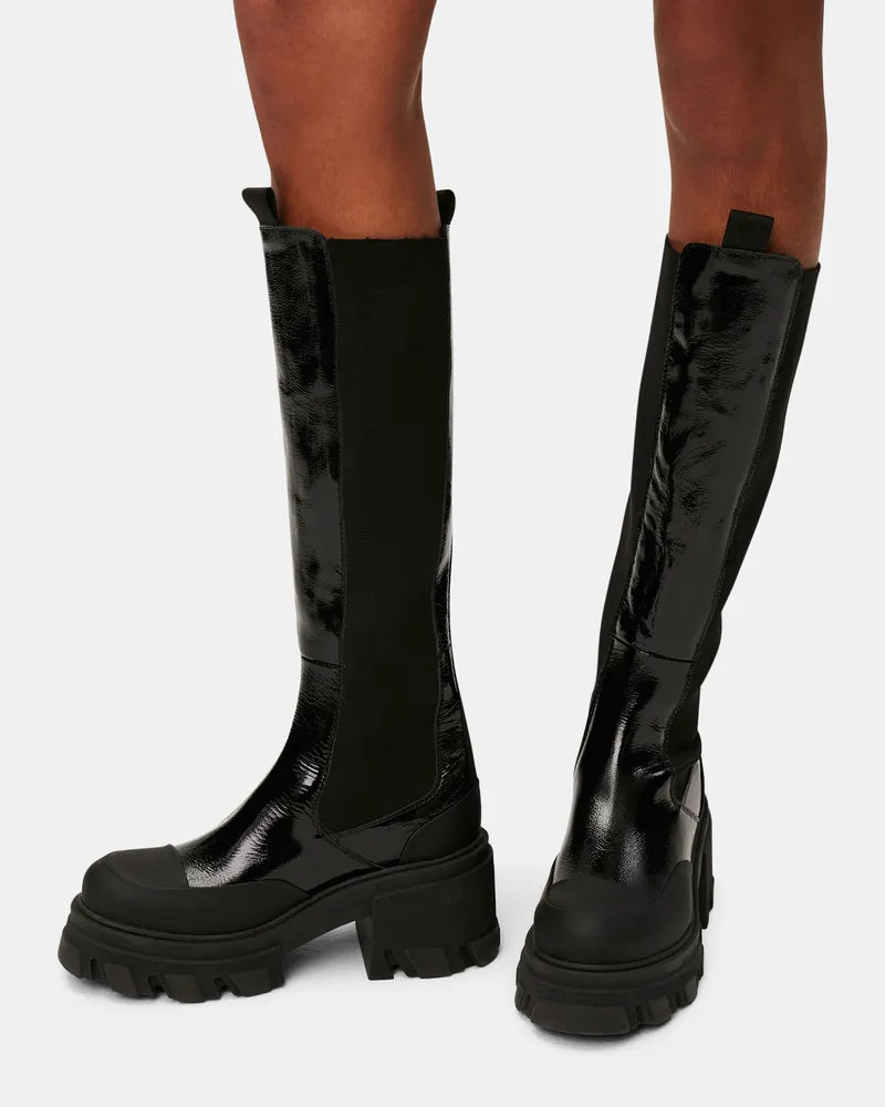 Ganni schwarz Hohe Chelsea-Stiefel mit Stollen Calf Leather - Größe Schwarz
