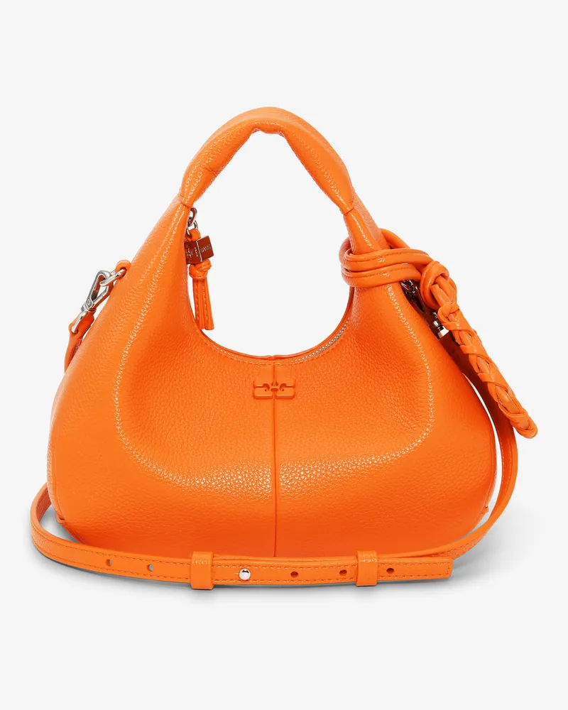 Ganni orangefarbene Mini-Hobo-Tasche orange Orange