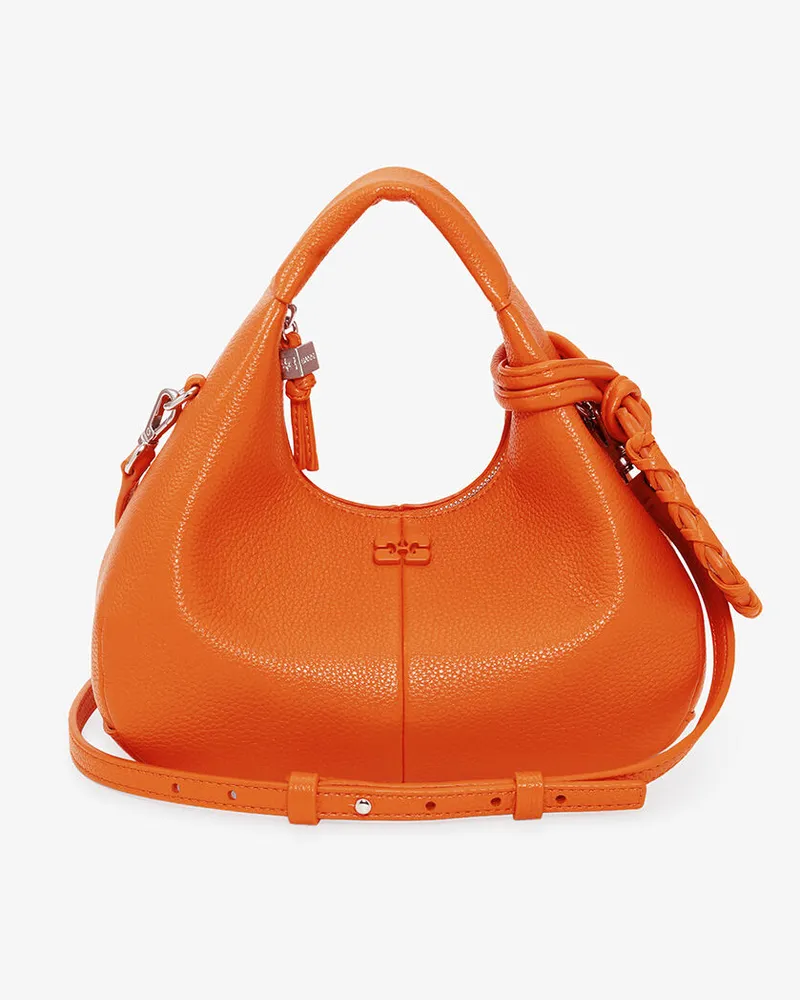 Ganni orangefarbene Mini-Hobo-Tasche orange Orange