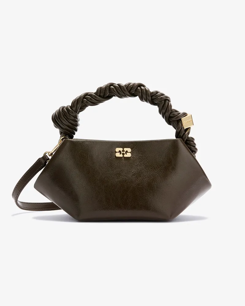 Ganni Grüne Mini-Bou-Tasche in Knitteroptik grün Grün