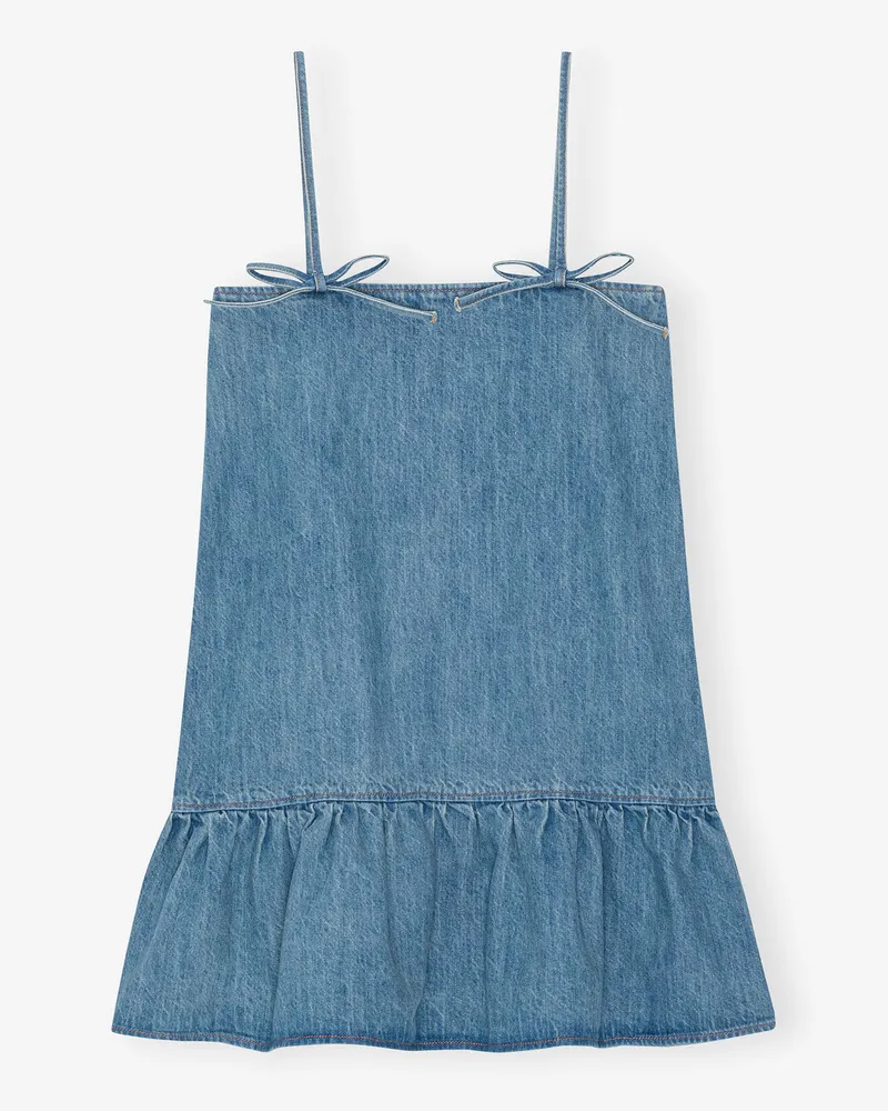 Ganni blau Tint Mini-Jeanskleid Bio-Baumwolle - Größe Blau