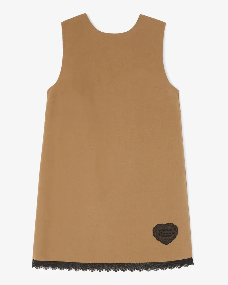 Ganni goldfarben Kleid aus beiger Baumwolle Bio-Baumwolle - Größe Goldfarben