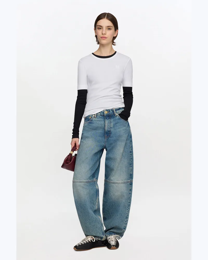 Ganni blau Getönte, starre Stary-Jeans Bio-Baumwolle - Größe Blau