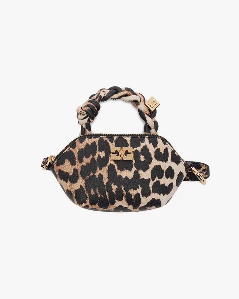 Ganni Bou Tasche Nano in Leopard-Optik braun Braun