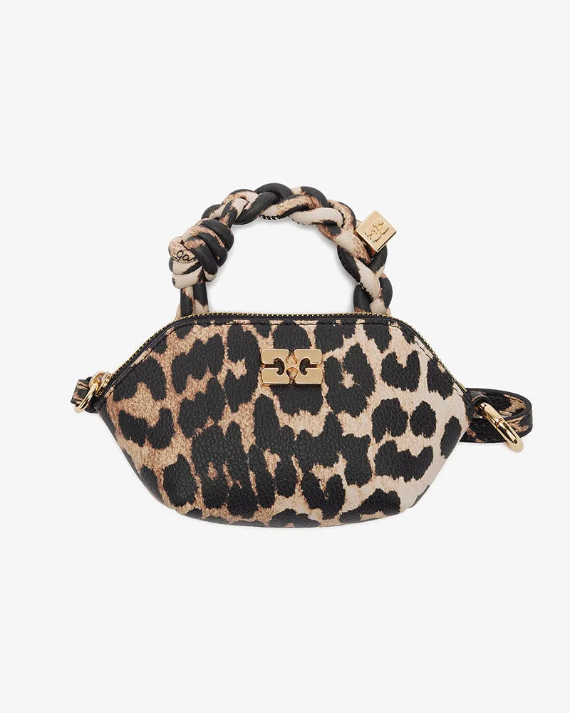 Ganni Bou Tasche Nano in Leopard-Optik braun Braun