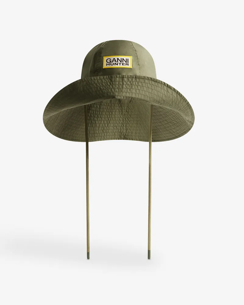 Ganni Wasserfester Bucket Hat - Größe grün Grün