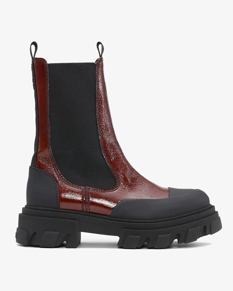 Ganni braun Cleated Mid Chelsea Boots Calf Leather - Größe Braun