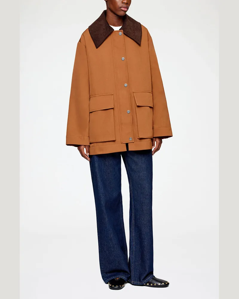 Ganni Jacke aus Twill in Braun - Größe Cinnamon Swirl Cinnamon