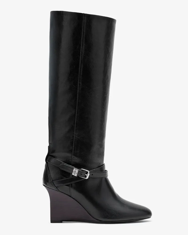 Ganni Hoher Kat-Stiefel in Schwarz Schwarz