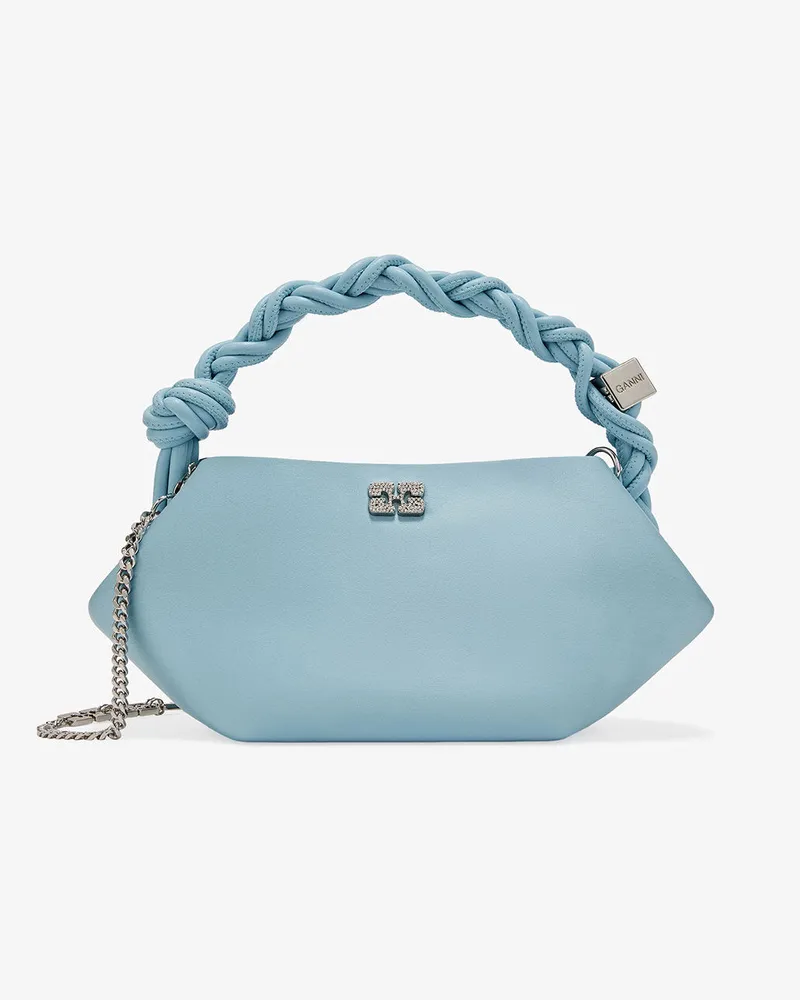 Ganni Hellblaue Satin Mini Bou Tasche Icy blau Icy