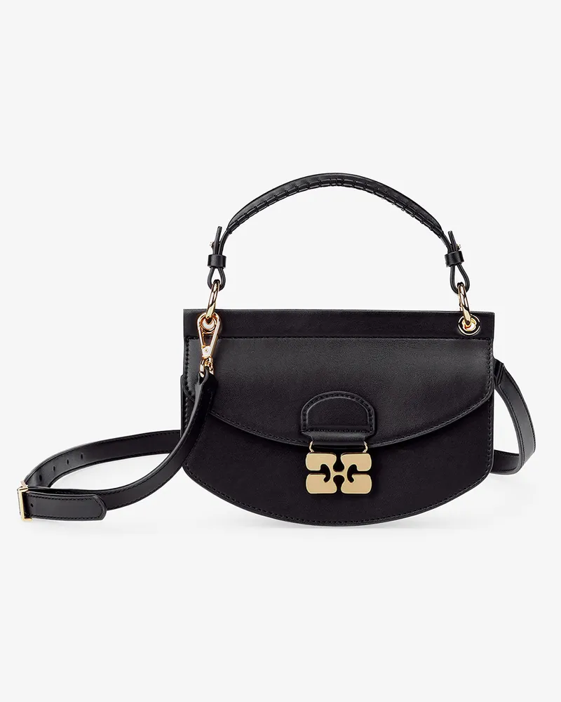 Ganni Schwarze Mini Top Handle Apo-G Tasche schwarz Schwarz