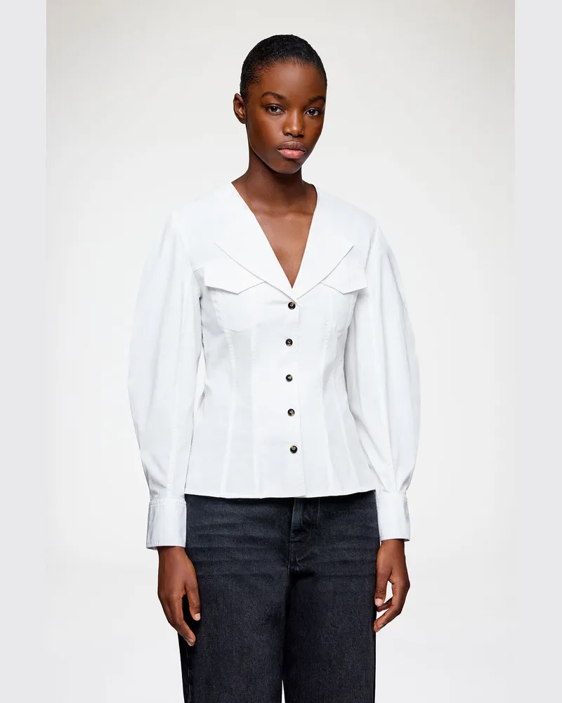 Ganni weiß Hemd aus Baumwolle in Bio-Baumwolle - Größe Weiß