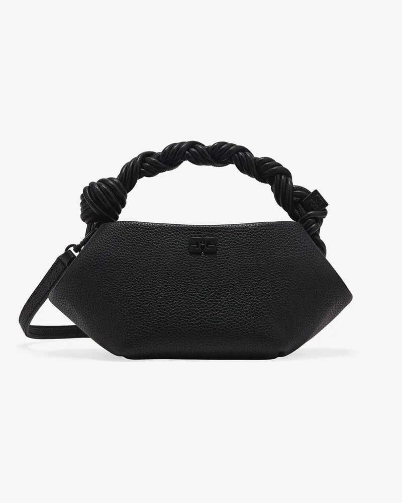 Ganni Genarbte, Mini-Bou-Tasche in Schwarz Schwarz