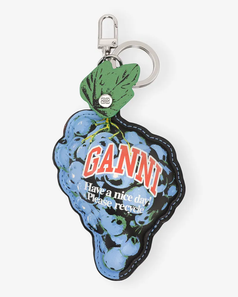 Ganni Trauben-Geldbörse blau Blau